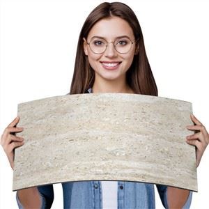 Lastra per piastrelle in travertino ceramico flessibile MCM realizzata con argilla modificata Nuova materia prima ignifuga per facciate facili da tagliare