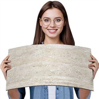 Lastra per piastrelle in travertino ceramico flessibile MCM realizzata con argilla modificata Nuova materia prima ignifuga per facciate facili da tagliare
